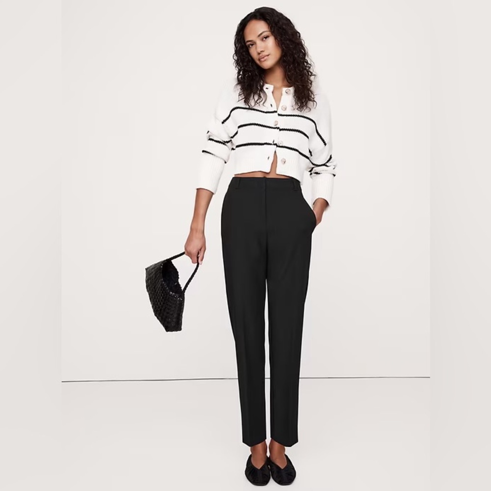 NWT Banana Republic Black High-Rise Modern Slim City Stretch Ankle Pant 713508 🩶